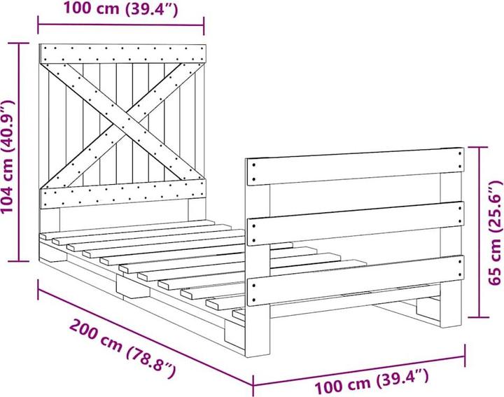 Image du produit vidaXL Bettgestell (100 x 200 cm)