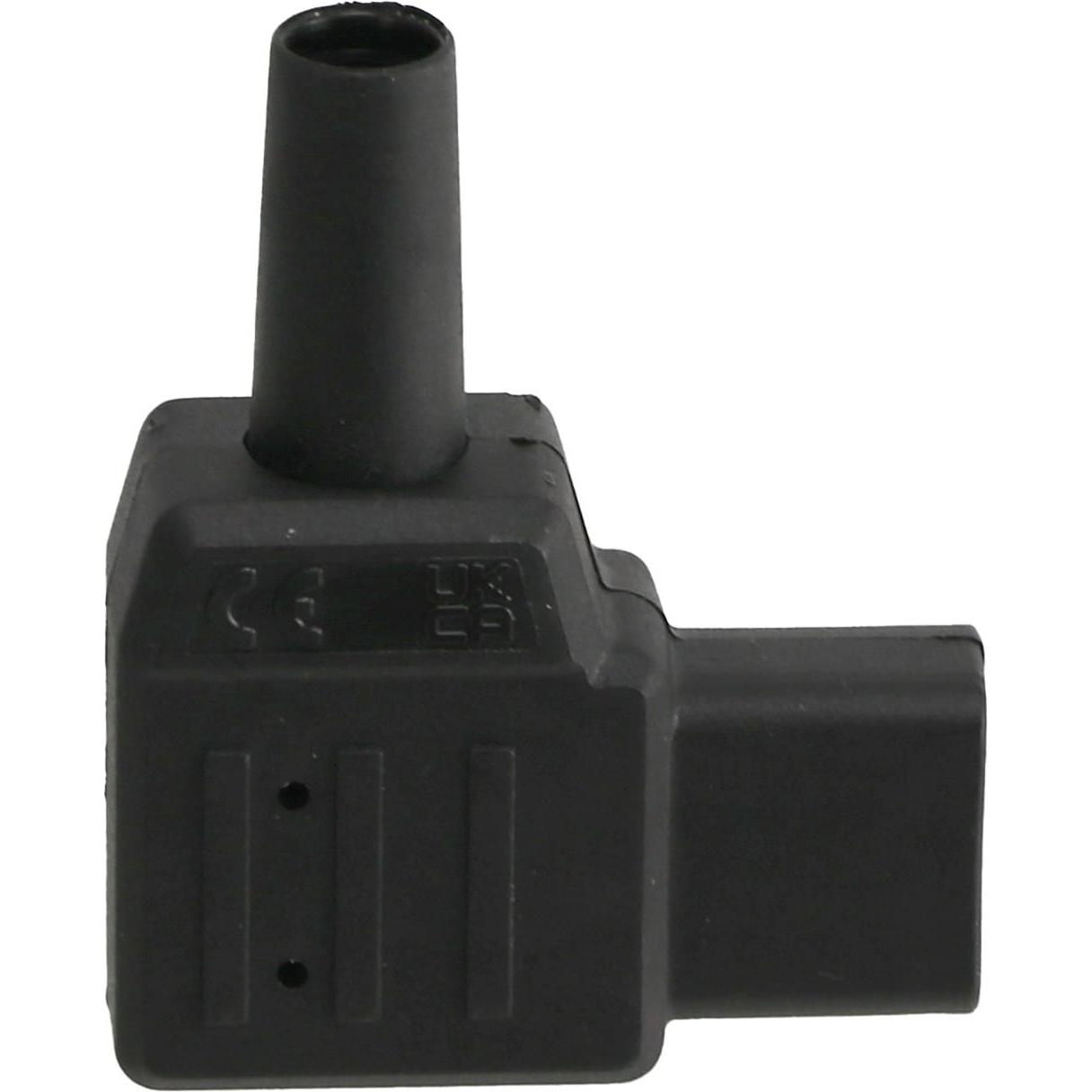 Eneroid, Stromadapter, Kaltgerätekupplung, gewinkelt rechts, schwarz