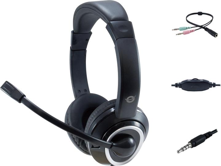 Produktbild Conceptronic POLONA02BA Kopfhörer & Headset Kopfband Schwarz (Kabelgebunden)