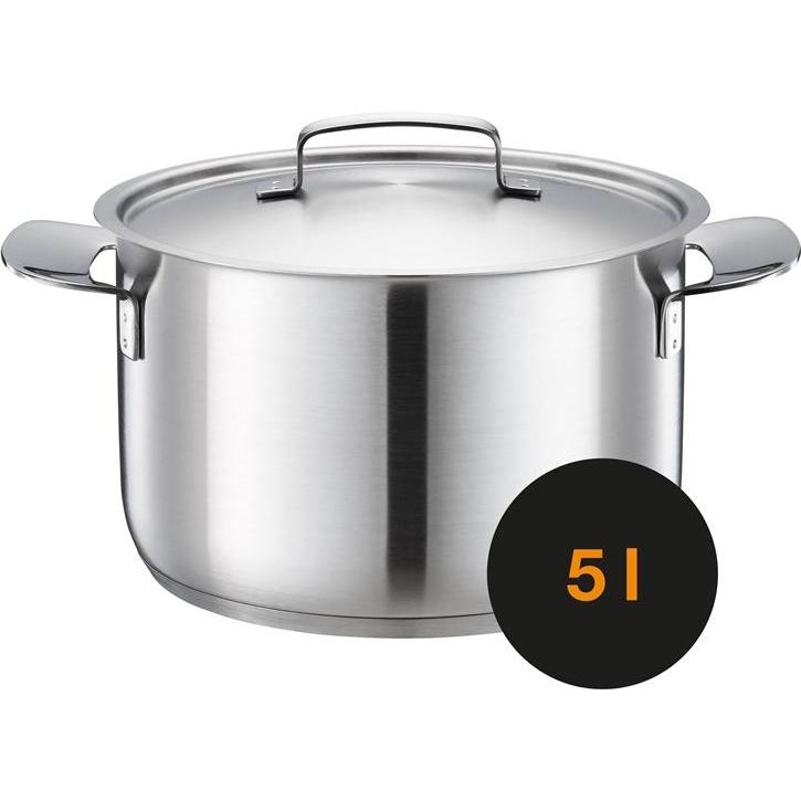 Thumbnail - Fiskars All Steel Kasserolle mit Deckel, 5l, Pfanne + Kochtopf, Silber