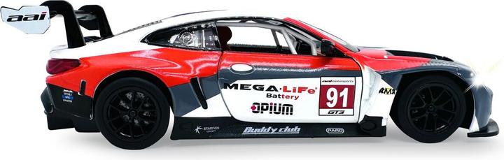 Actual product image BMW M4 GT3 Diecast 1:24 weiss inkl. Knopfzellen