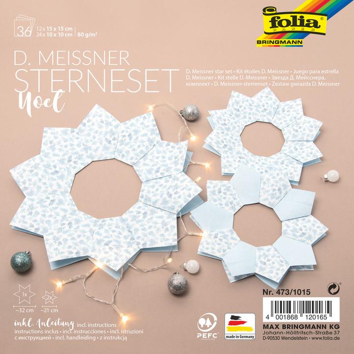Produktbild Folia Faltsterne-Set "Noel" (Meiáner-Technik) (36 x)