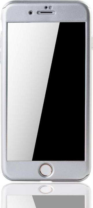 Produktbild König Design Schutz Handy Hülle für Apple iPhone 7 Plus Full Case Cover Displayschutz Silber (Apple iPhone 7 Plus)