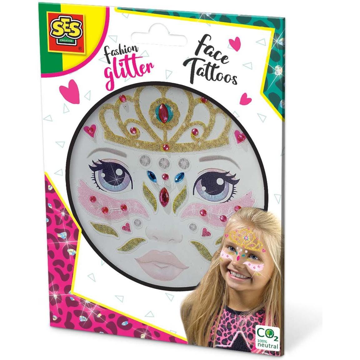Ses Fashion Glitter Face Tattoos -Princess