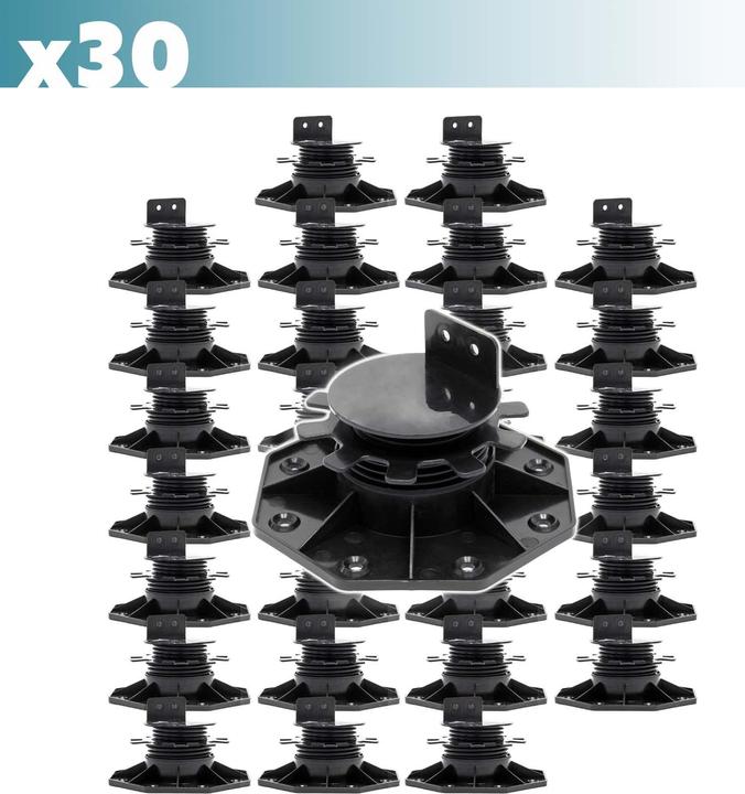 Actual product image XPOtool Corner Support Feet Set of 30 2700kg Capacity Feet Adjustable in Height 33-64mm Terrace (30 x)