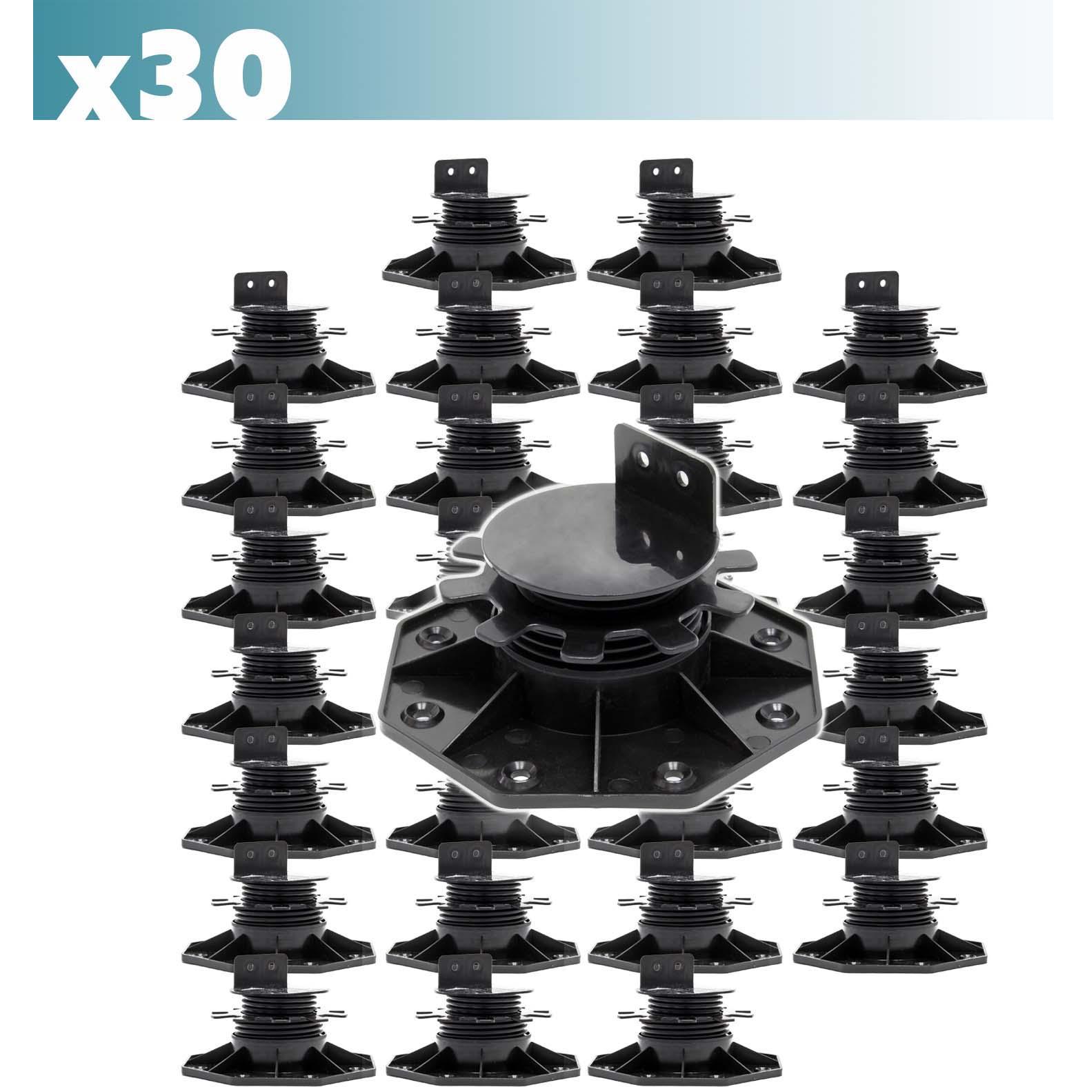 Thumbnail - XPOtool, Gartenbodenbelag, Set 30x Stelzlager Terrassen 2700kg 33-64mm Stellfüsse höhenverstellbar (30 x)