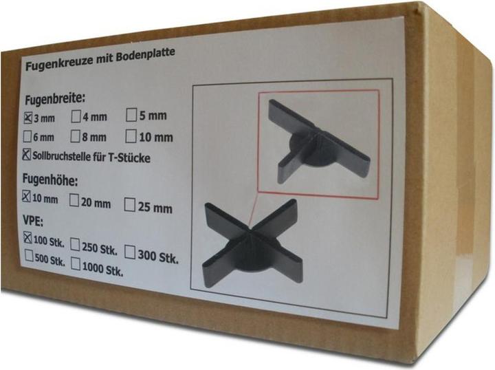 Image du produit Sanpro Croix de joint basse, - oui, largeur de joint 3 mm / hauteur 10 mm, quantité 100 pièces (100 x)