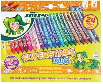 Image du produit Jolly Superstar DUO Feutre de coloriage Une pointe épaisse et une pointe fine Stylo feutre de haute (24 x)