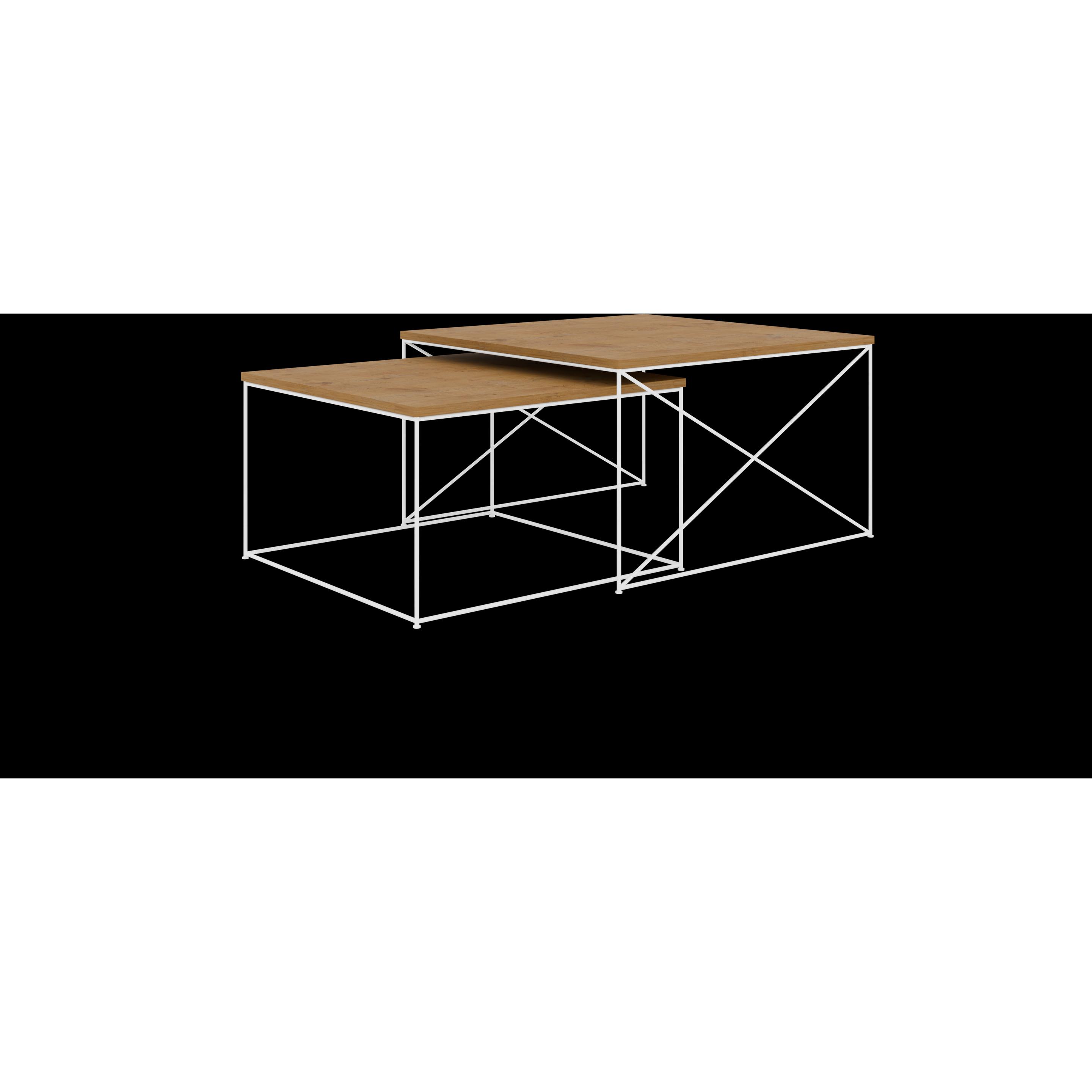 ADRK Furniture, Couchtisch + Beistelltisch, 2In1 (75 x 75 x 43 cm)