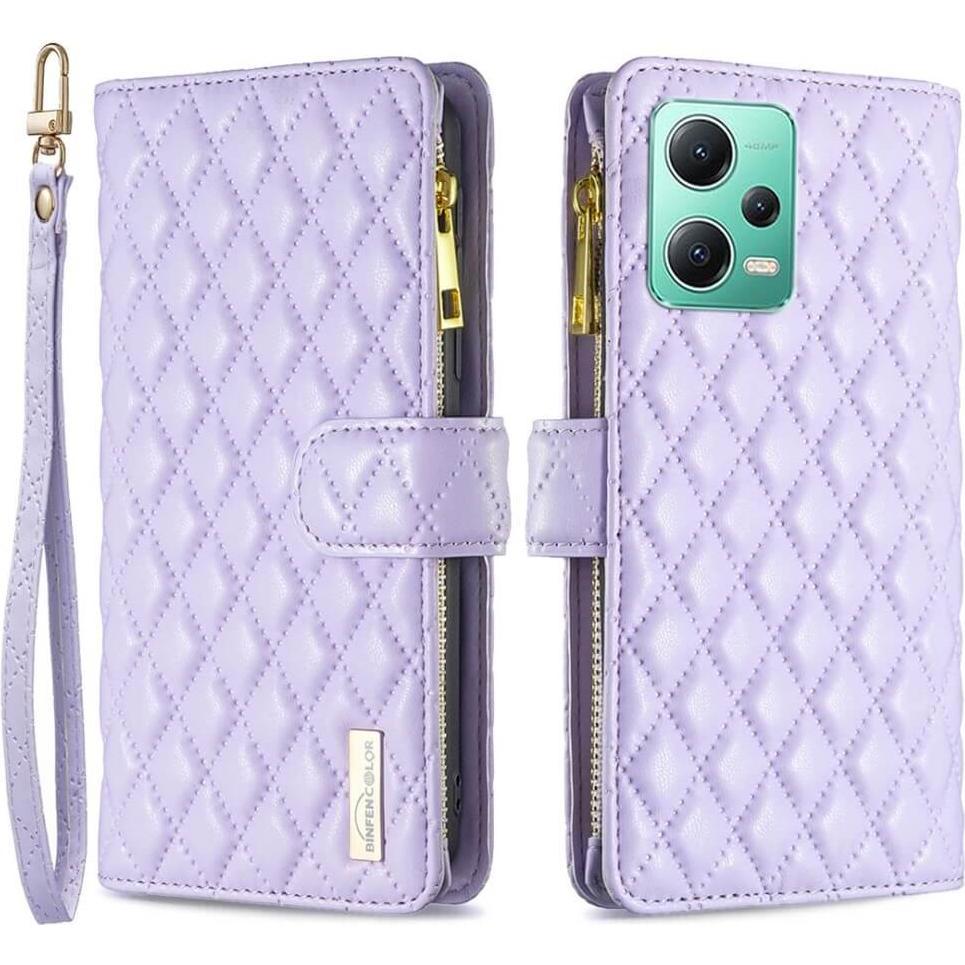 Binfen Color Xiaomi Poco X5 - BINFEN Brieftaschen Hülle violett (Xiaomi Redmi Note 12 5G, Xiaomi Poco X5), Smartphone Hü...