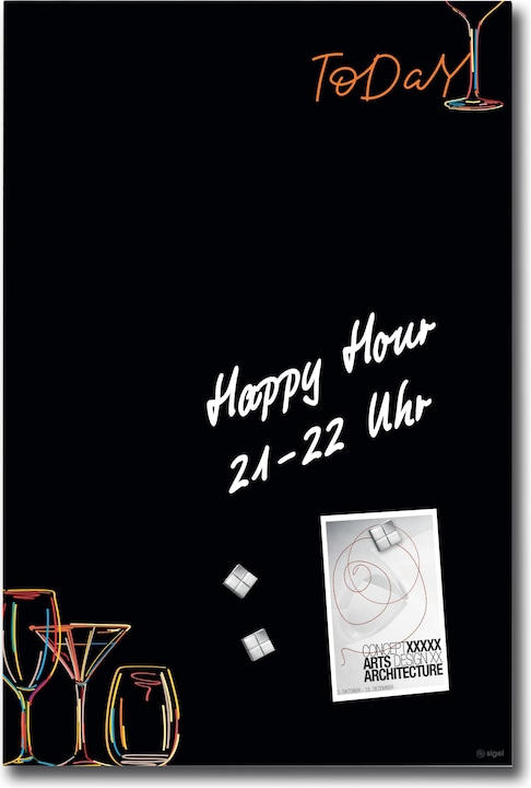 Image du produit Sigel Tableau magnétique en verre Artverum avec design (Tableau magnétique, 40 x 60 cm)