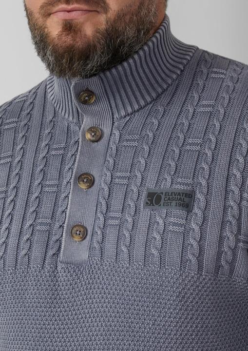Produktbild s.Oliver Strickpullover Strukturmix-Troyer aus Baumwolle mit Garment Dye (4XL)