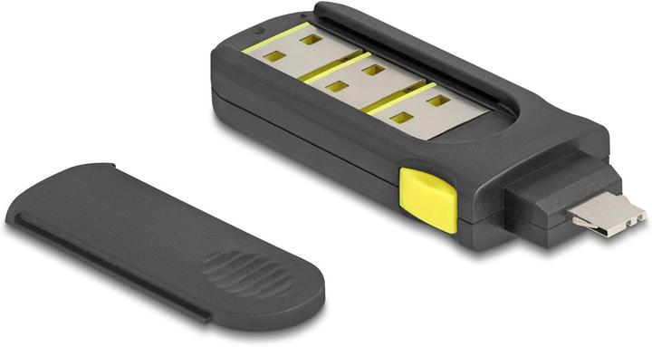 Actual product image Delock USB port blocker set for USB type A socket 4 pieces + V