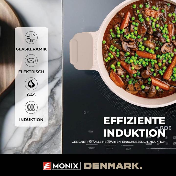 Actual product image Monix 10-Piece Cookware Set with Non-Stick Coating for All Stovetops and Oven (Frying pan, Pot, Cast iron)