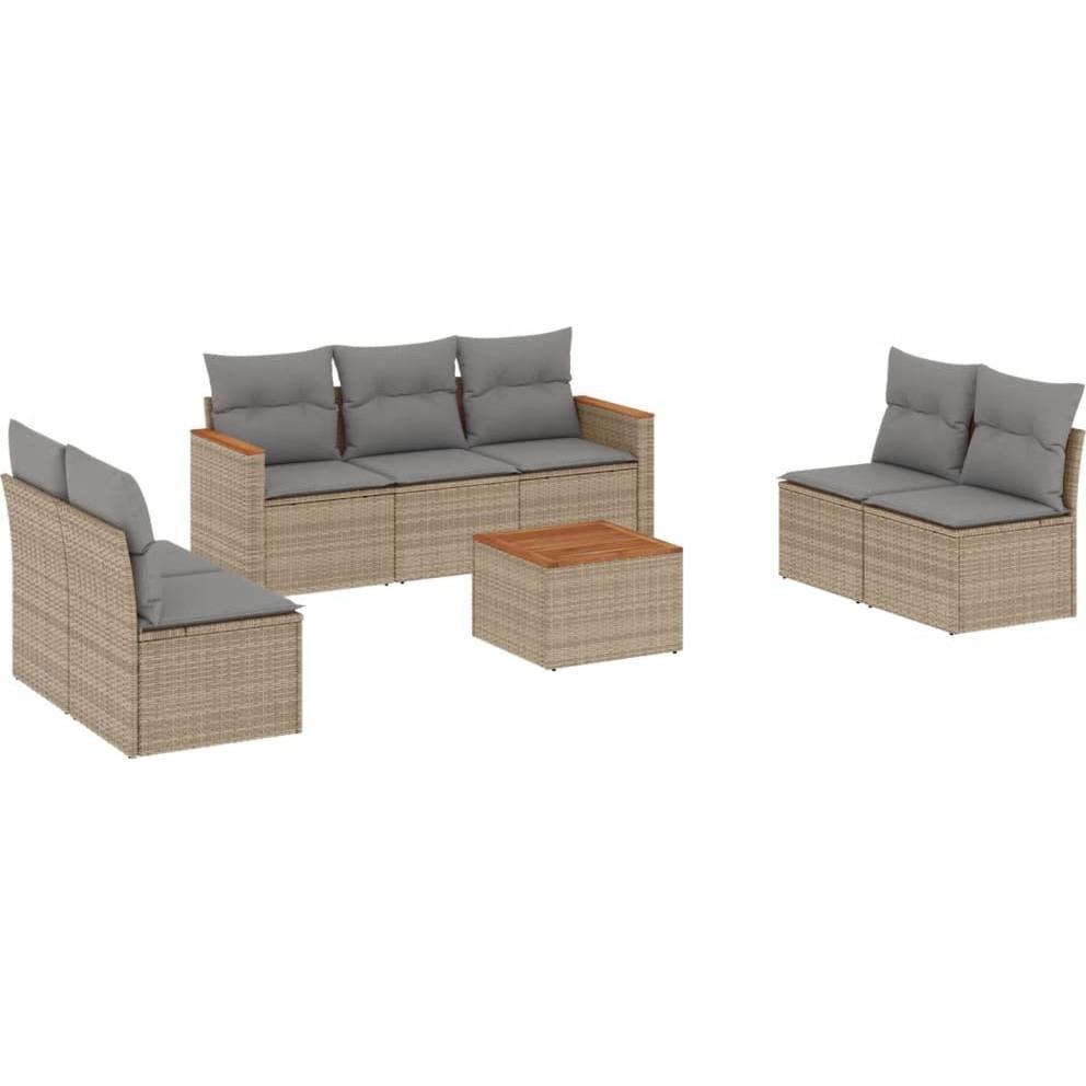 VidaXL, Gartenlounge, 10-tlg. Garten-Lounge-Set mit Kissen