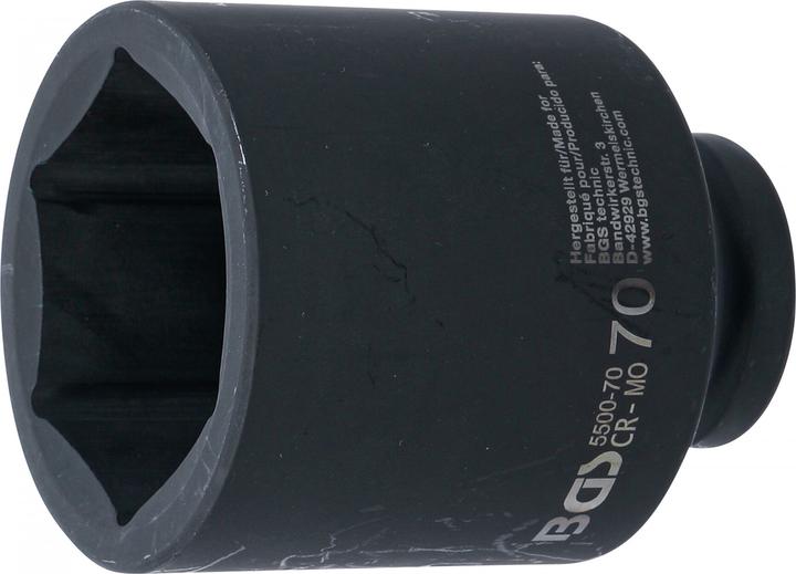 Produktbild BGS Kraft-Steckschlüssel-Einsatz Sechskant, tief Antrieb Innenvierkant 25 mm (1") SW 70 mm (75 mm)