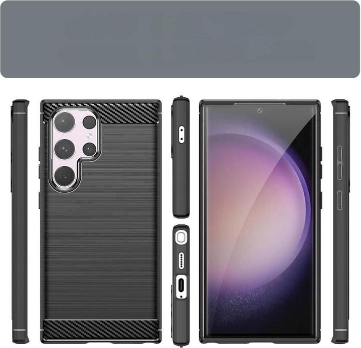 Actual product image Cover-Discount Metal carbon look cover black (Samsung Galaxy S24 Ultra)