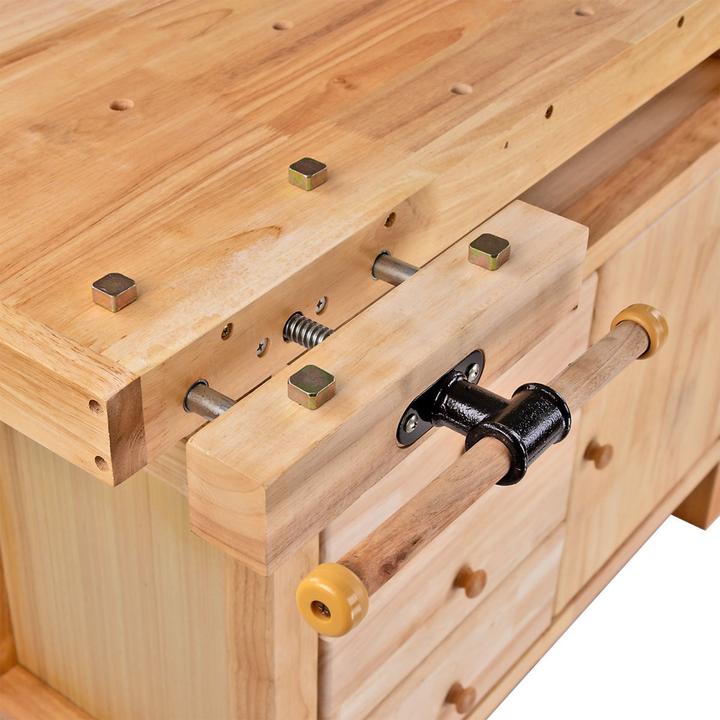 Produktbild Dema Hobelbank Werkbank Vollholz 125x50x85cm (50 cm, 125 cm)