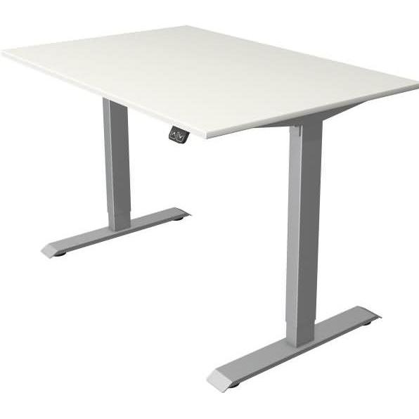 Kerkmann, Schreibtisch, Move 1 höhenverstellbarer Schreibtisch weiss rechteckig T-Fuss-Gestell silber 120,0 x 80,0 c (12...