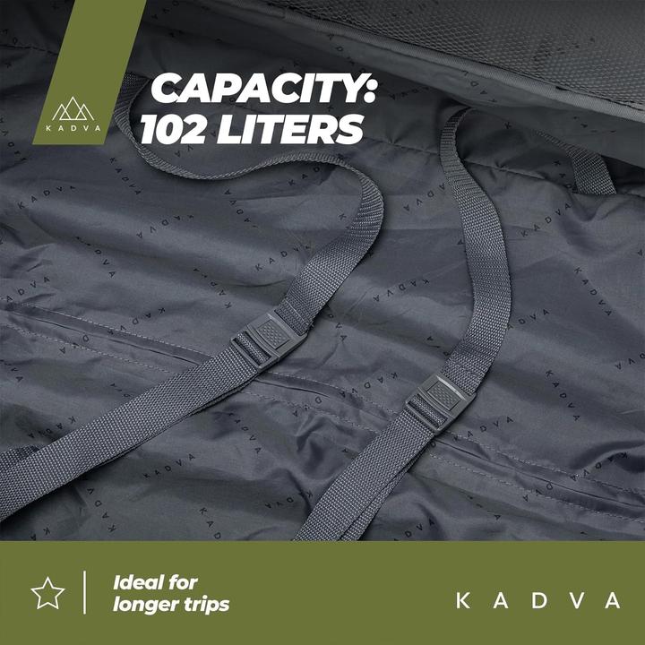 Actual product image Kadva Carry-On Suitcase with Wheels, Telescopic Frame, Two Compartments for Efficient Packing (102 l)