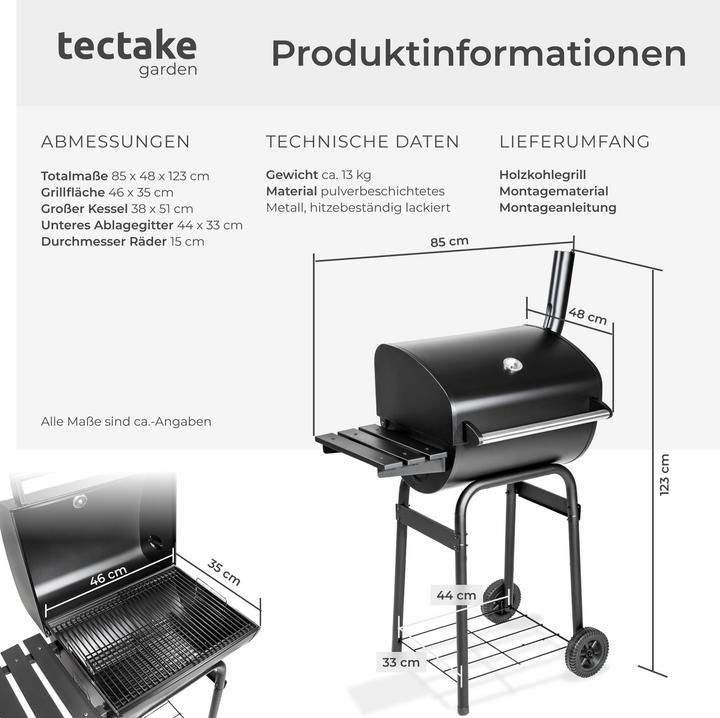 Image du produit tectake Barbecue multifonctions (85 cm)