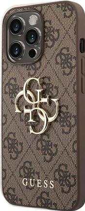 Actual product image Guess GUHCP14X4GMGBR iPhone 14 Pro Max 6.7" brązowy/brown hardcase 4G Big Metal Logo (Apple iPhone 14 Pro Max)