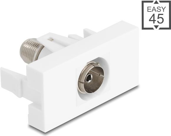 Produktbild Delock Easy 45 Modul IEC Buchse zu F Buchse weiss (Antennenkabel)