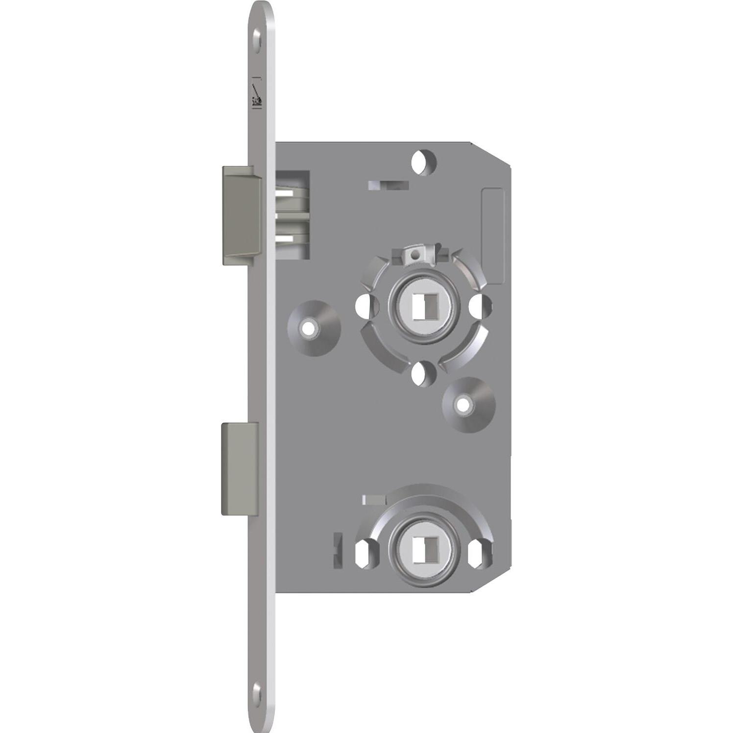 SAG, Türschloss + Schliesszylinder, Einstemmschloss 1 413000 WC, DM 55,Stulp 235x18x3mm,links, silber lackiert (Einsteck...