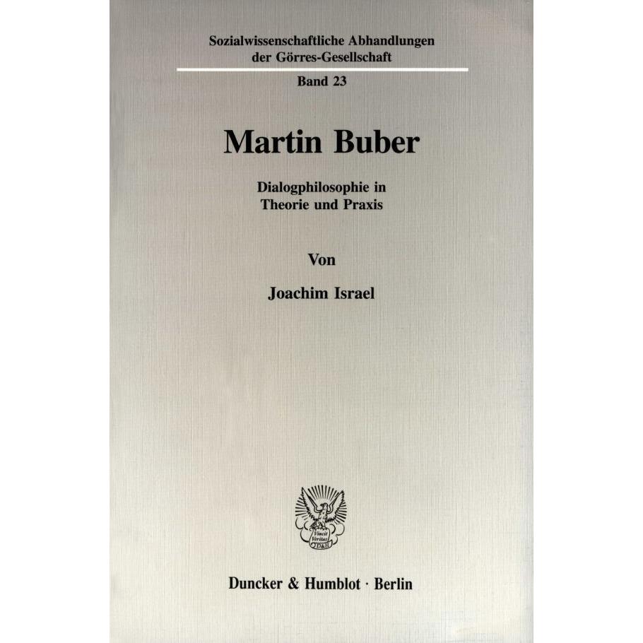 Martin Buber., Fachbücher von Joachim Israel
