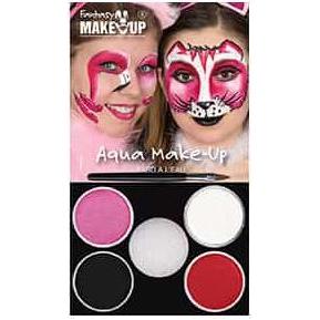Fantasy Make Up Schminkset - Fantasy Aqua Make-Up - 6-teilig - Flamingo oder Katze