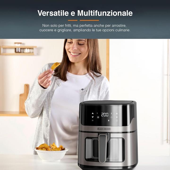 Produktbild Avilia Luftfriteuse mit Fenster, ölfrei, Timer, 1600 W, gesundes Kochen