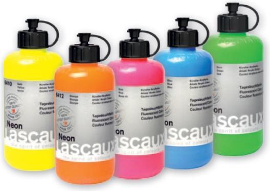 Actual product image Lascaux Acrylic paint neon day glow paint (Yellow, 85 ml)
