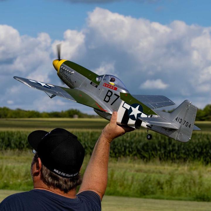 Actual product image E-Flite AVION Mustang P-51D 1000mm EP BNF with AS3X+ and SAFE Select (Warbird)