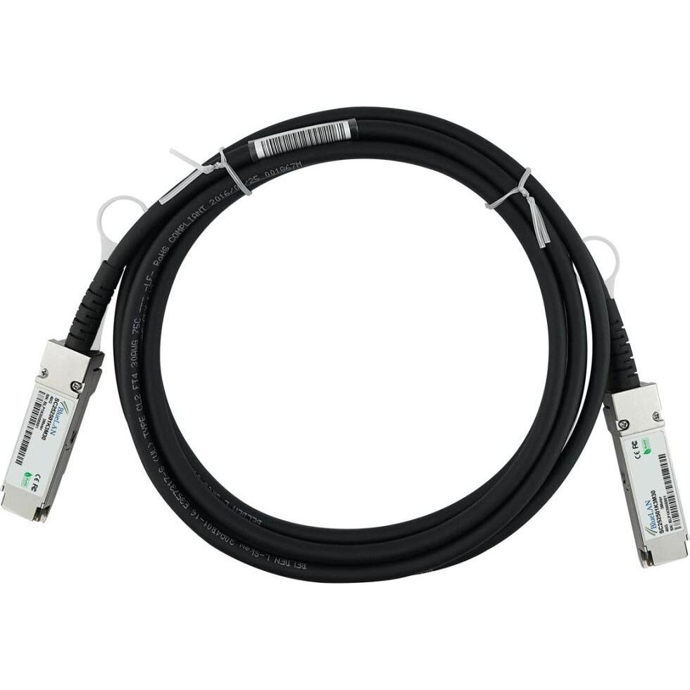 BlueLAN HPE X242 Aruba JH234A kompatibles DAC QSFP SC252501K1M30, Transceiver, Schwarz