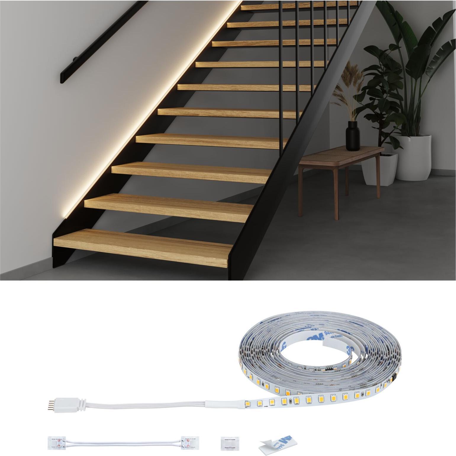 Paulmann, Striscia LED, MaxLED Stair Stripe (Bianco, 500 cm, Interno)
