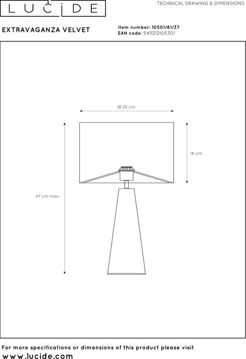 Produktbild Lucide Extravaganza Velvet (E27)
