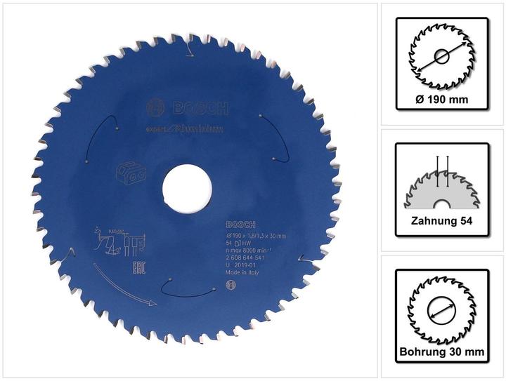 Produktbild Bosch Professional Zubehör Akku-Kreissägeblatt Expert for Aluminium, 190 x 1,8/1,3 x 30, 54 Zähne