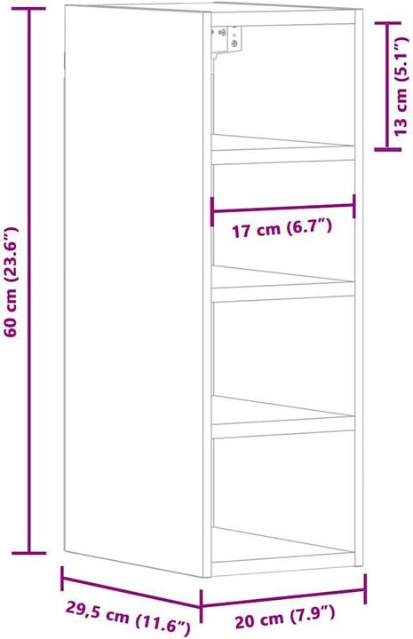 Produktbild vidaXL Hängeschrank (20 x 29.50 x 60 cm)