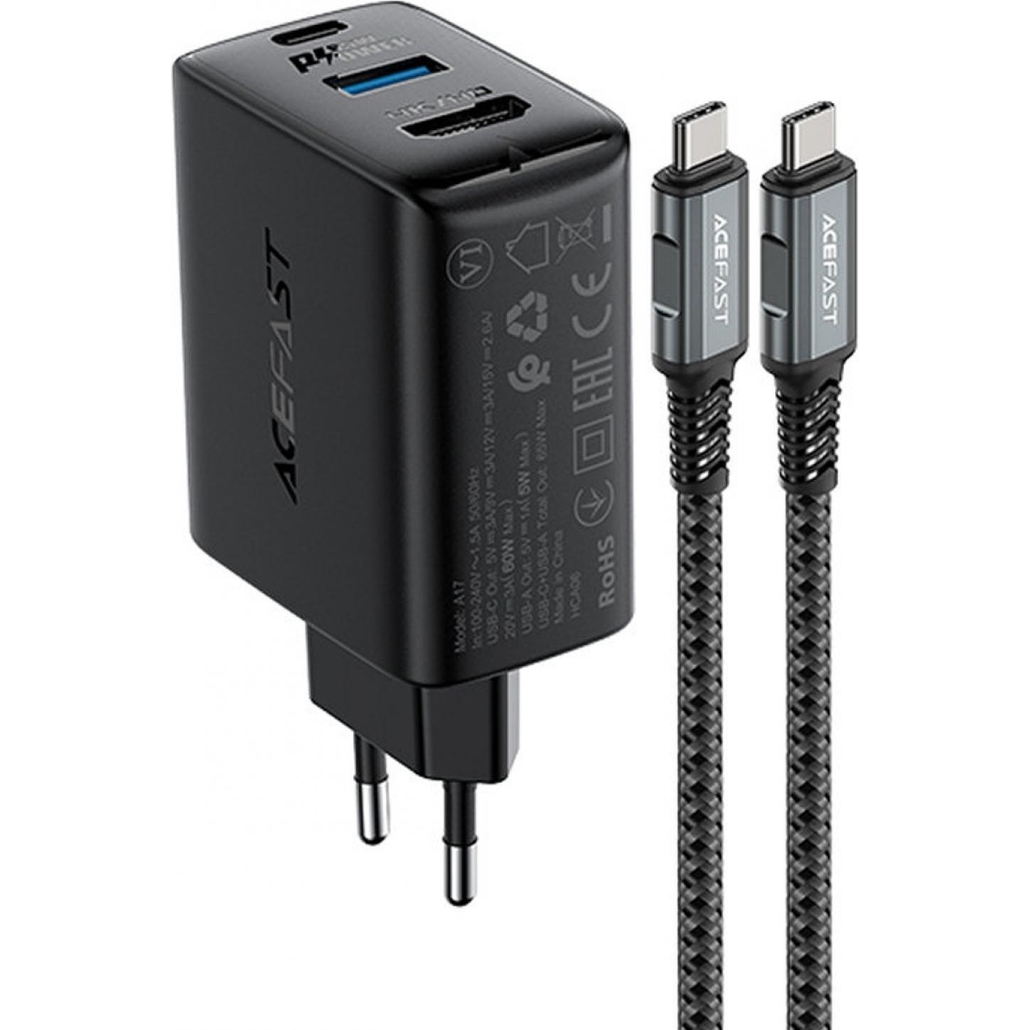Thumbnail - Acefast A17 (65 W), USB Ladegerät, Schwarz