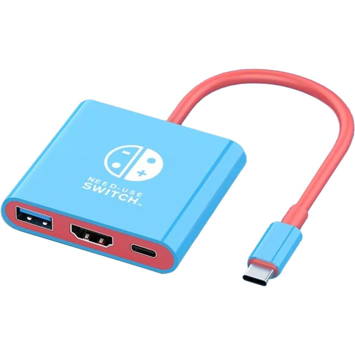 PowerGuard NeedUse Switch USB-C to USB-A, HDMI Adapter 4K 1080p & Charge-In 100W (DSi XL), Altri accessori gaming, Multicolore