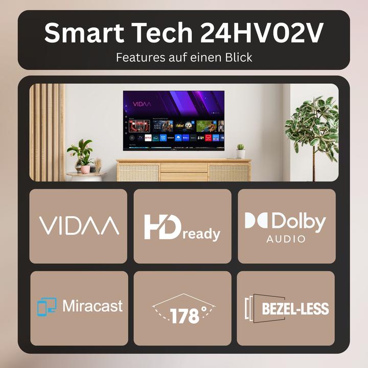 Immagine prodotto Smart Tech 24HV02V Smart TV 24 Pollici (24", LED, HD)