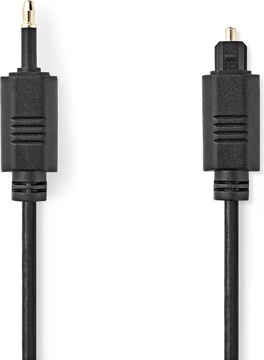 Productafbeelding Nedis Optische audiokabel | Toslink stekker | Mini-Toslink | 1,00 m | Rond | PVC | Zwart | Label (1 m, Toslink kabel)