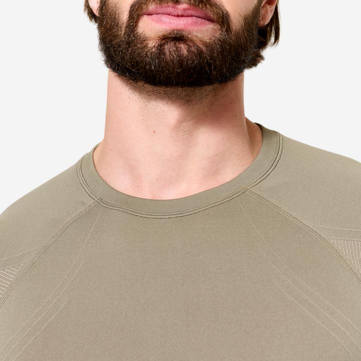 Actual product image Kimjaly T-Shirt Yoga Herren Zweite-Haut-Effekt - kaschmirbeige (L)