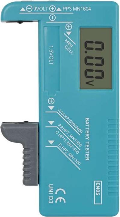 Actual product image Emos 2203003000 battery tester Black