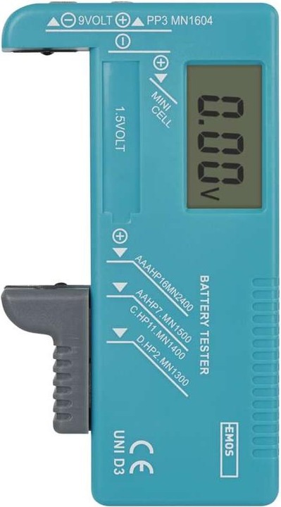 Produktbild Emos Batterieprüfgerät AA, AAA, C, D, 9V, Knopfzellen