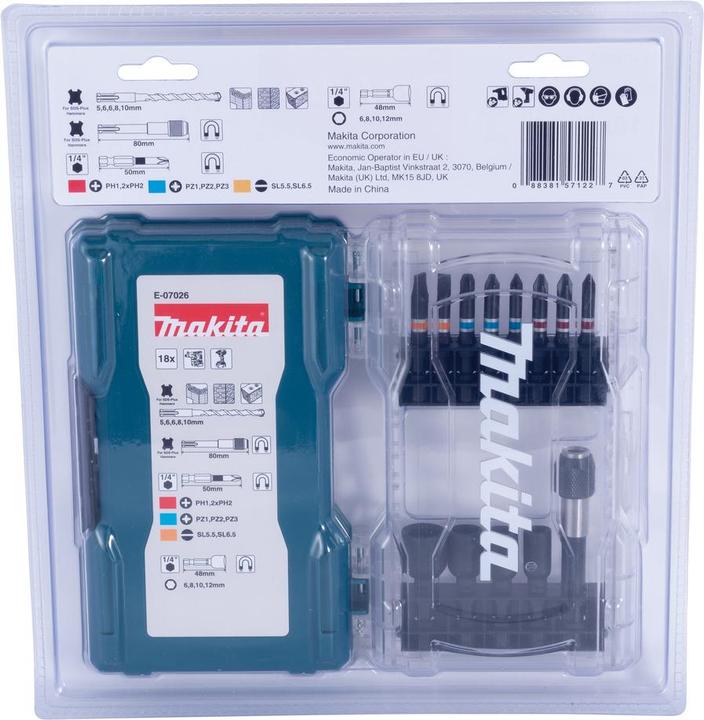 Produktbild Makita Bit-Set (Kreuz Phillips PH M1, Kreuz Phillips PH M2, Kreuz Pozidriv PZ M1, Kreuz Pozidriv PZ M2, Innensechsrund TX M30, Kreuz Pozidriv PZ M0, Kreuz Pozidriv PZ M3, Kreuz Phillips PH M0, Kreuz Phillips PH M3, Schraubschlitz M3, Schraubschlitz M4, Innensechsrund TX M10, Innensechsrund TX M15)