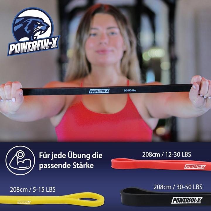 Actual product image Powerful-x Resistance bands (2.08 m, Easy, Medium, Strong)