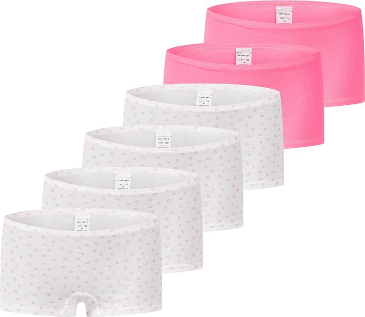 Immagine prodotto Schiesser Confezione da 6 pantaloncini da bambina in cotone biologico 95/5 (128, confezione da 6)