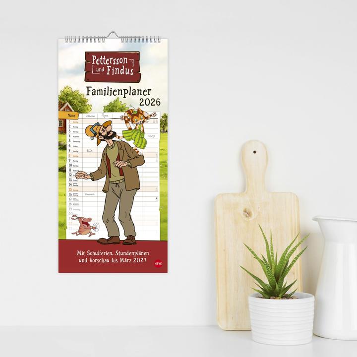 Produktbild Pettersson und Findus Familienplaner 2026 (21 x 45 cm, Harter Einband, Deutsch)