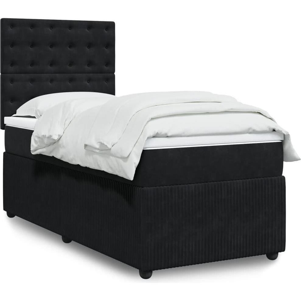 VidaXL, Bett, Bo x springbett mit Matratze 90 x 190 cm Samt (90 x 190 cm)